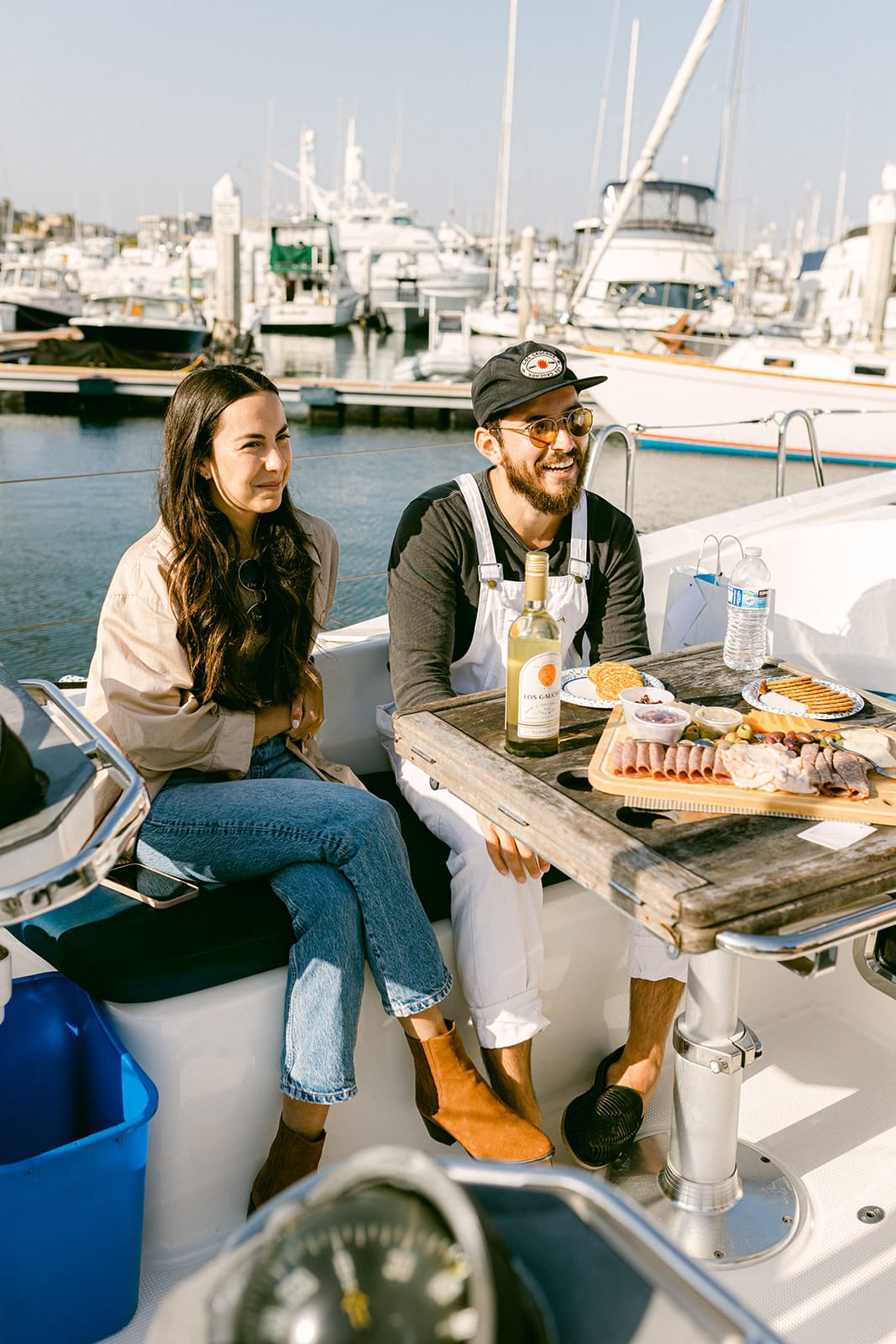 a woman sitting on a boat