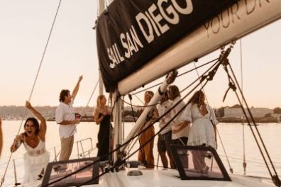 a group of people on a boat